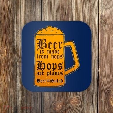 Funny Beer Equals Salad Coaster