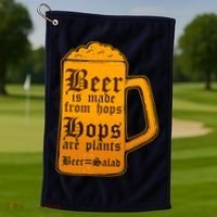 Funny Beer Equals Salad Golf Towel thumb 1