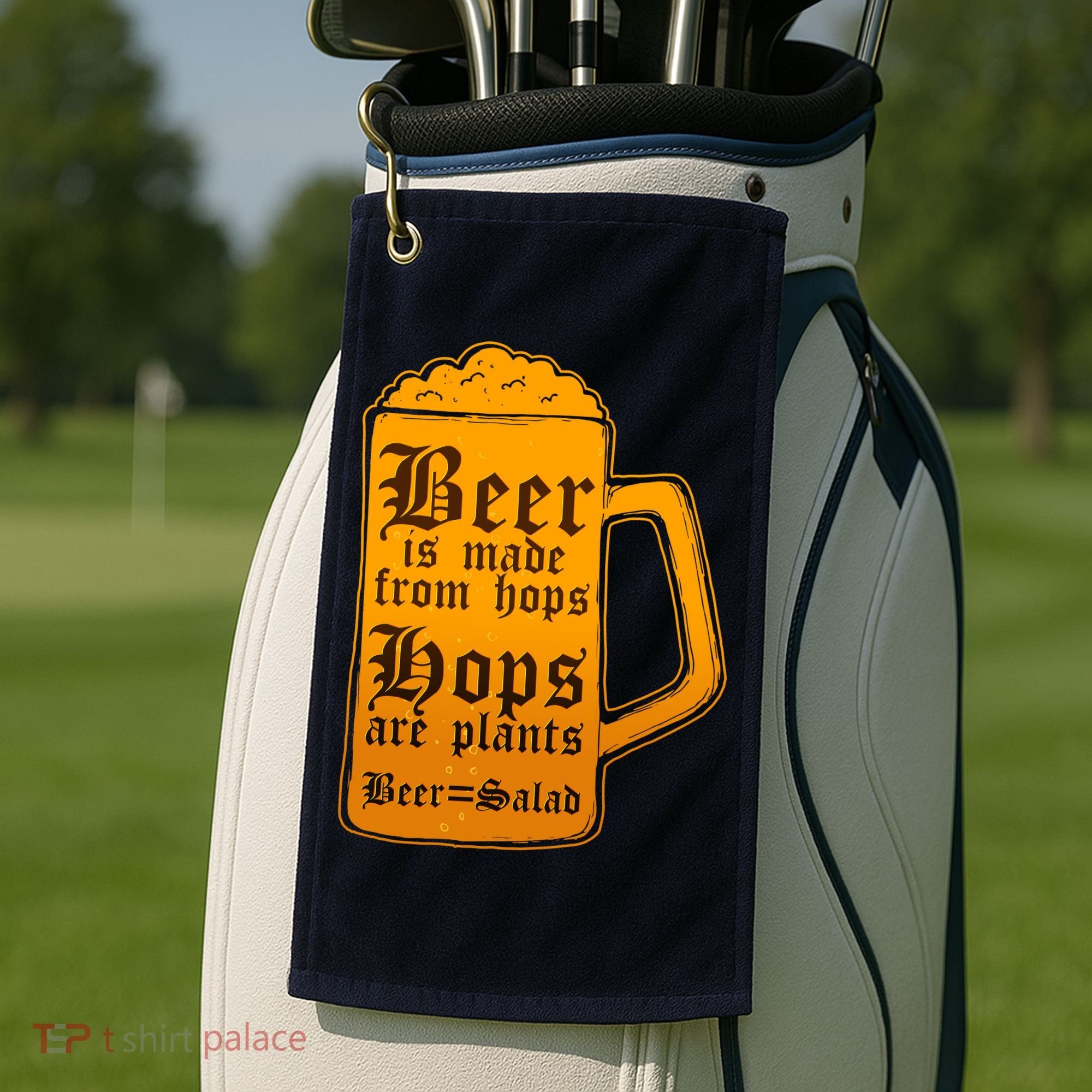 Funny Beer Equals Salad Golf Towel
