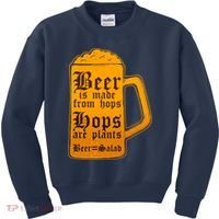Funny Beer Equals Salad Kids Sweatshirt thumb 0