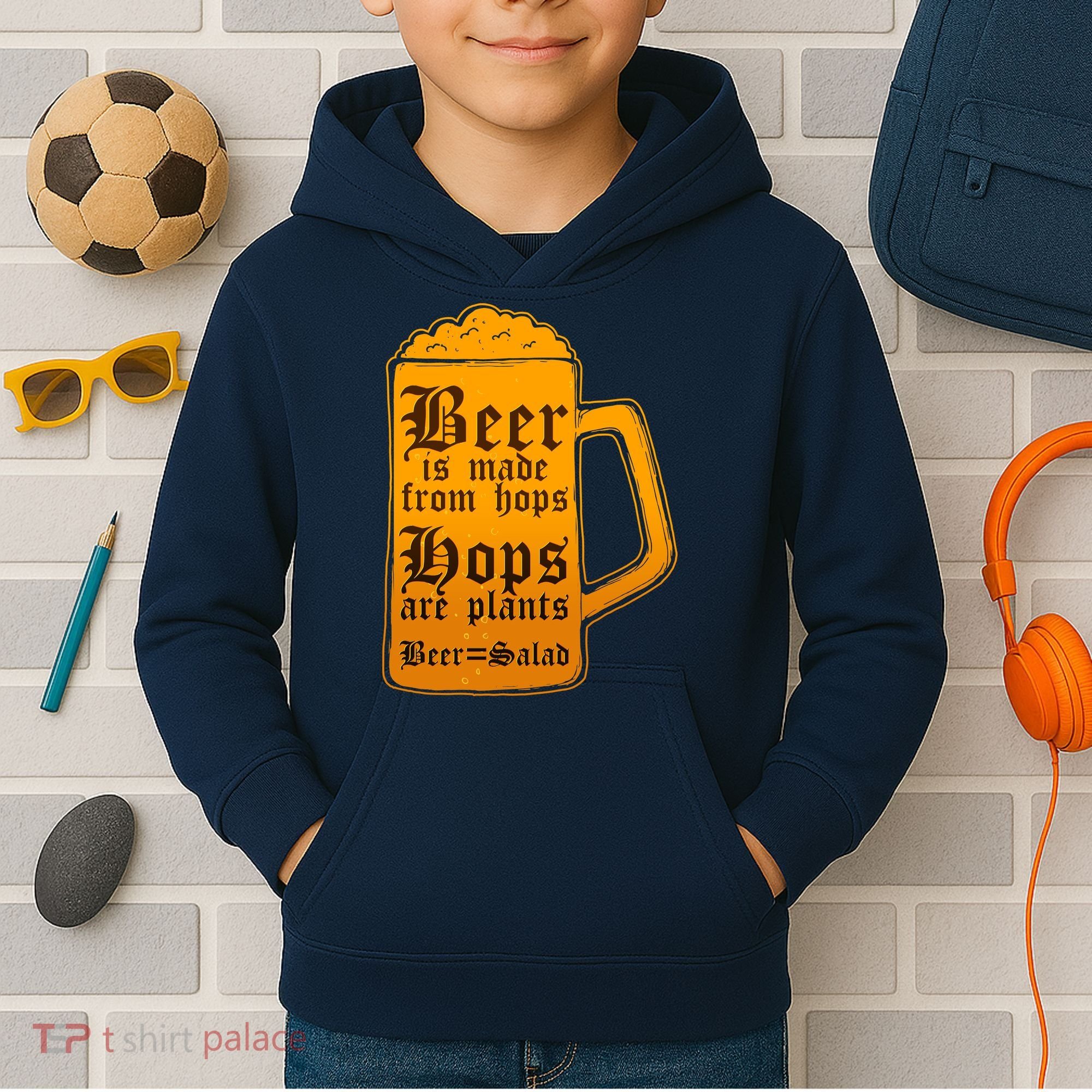 Funny Beer Equals Salad Kids Hoodie