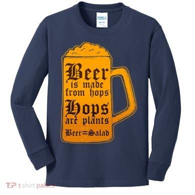 Funny Beer Equals Salad Kids Long Sleeve Shirt