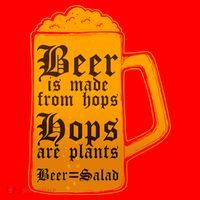 Funny Beer Equals Salad Santa Hat thumb 1