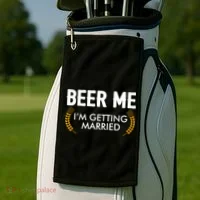 Funny Beer Me I'm Getting Married Golf Towel thumb 2