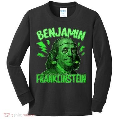 Funny Benjamin Franklinstein Kids Long Sleeve Shirt