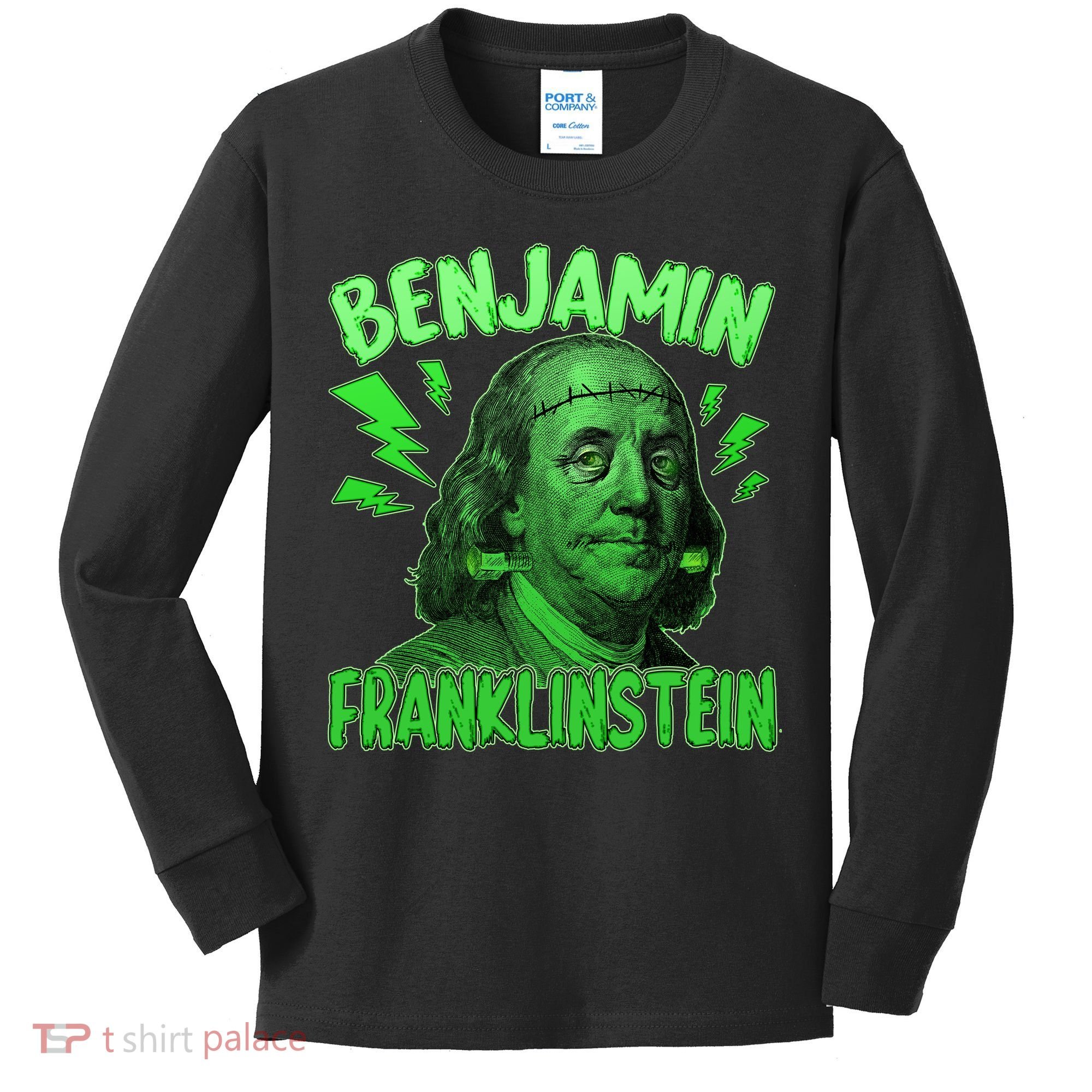 Funny Benjamin Franklinstein Kids Long Sleeve Shirt