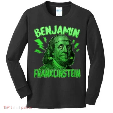 Funny Benjamin Franklinstein Kids Long Sleeve Shirt