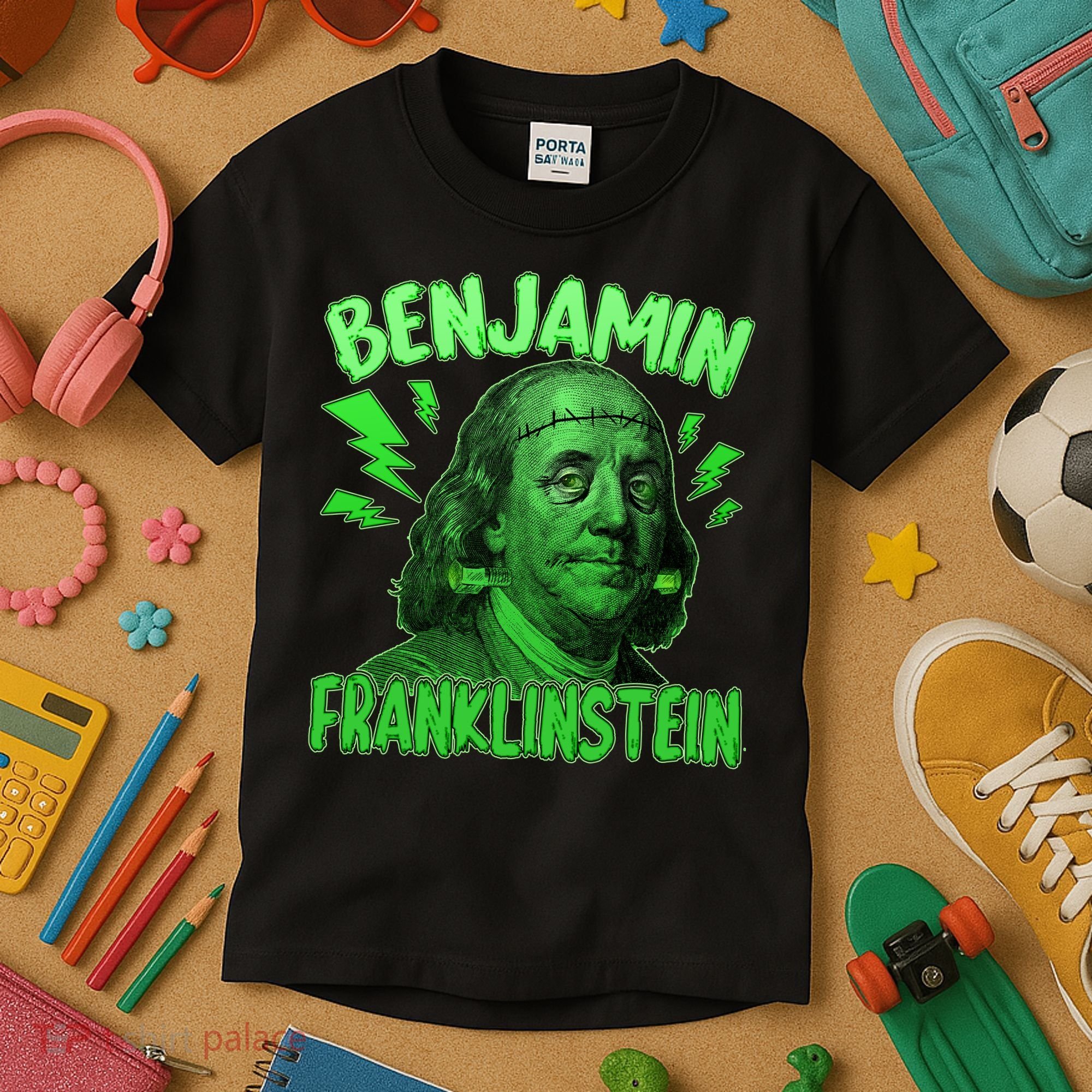 Funny Benjamin Franklinstein Kids T-Shirt