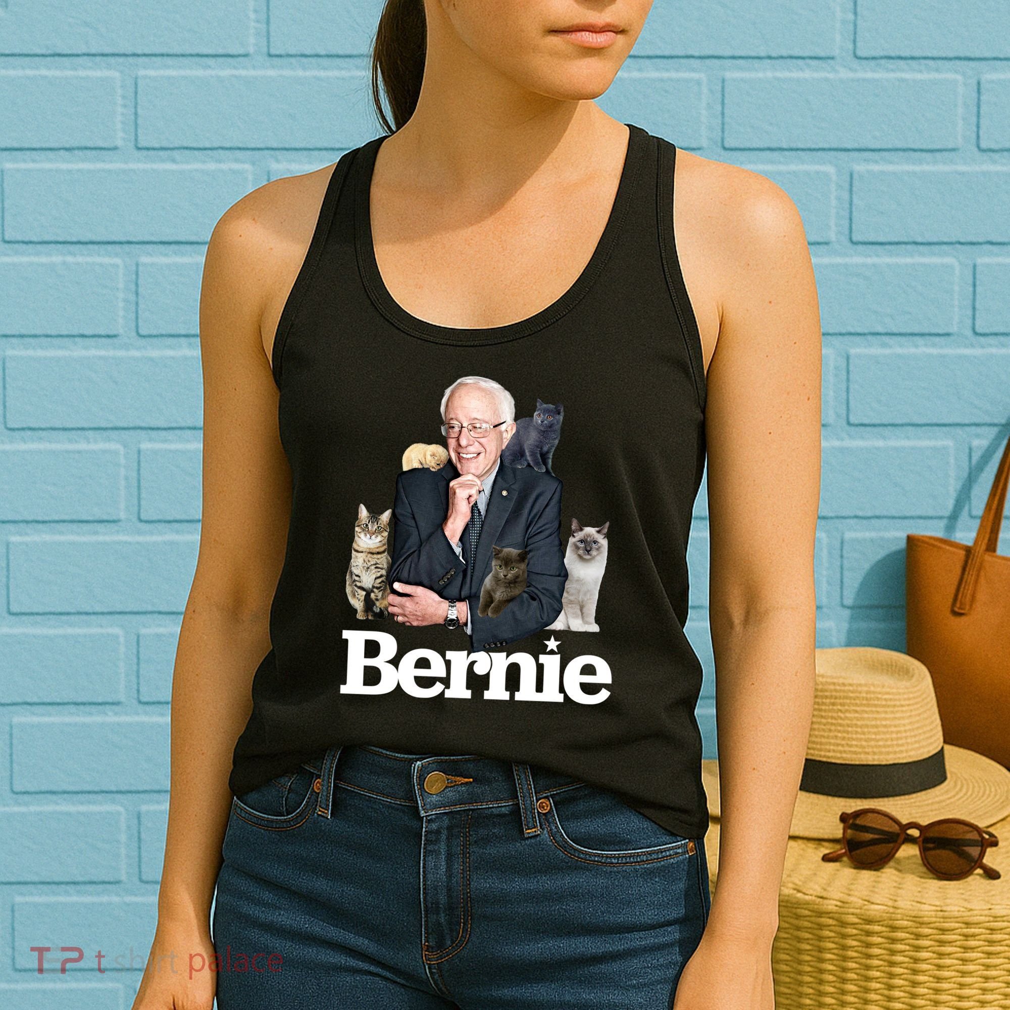 Funny Bernie Sanders Cats Women's Tank Top