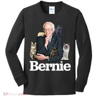 Funny Bernie Sanders Cats Kids Long Sleeve Shirt thumb 0