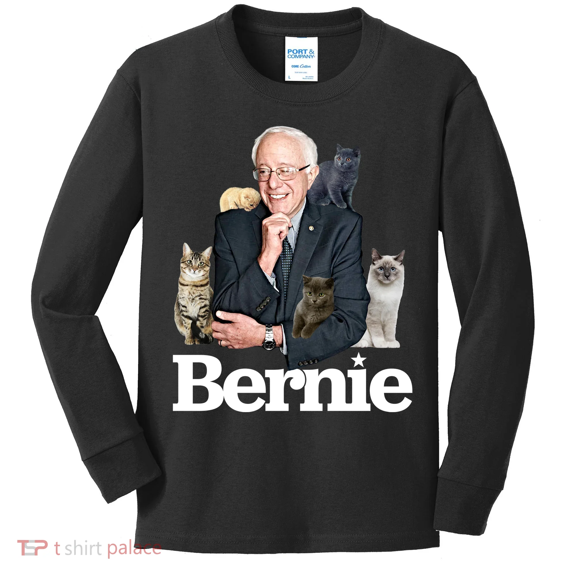 Funny Bernie Sanders Cats Kids Long Sleeve Shirt