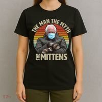 Funny Bernie Sanders Meme The Man The Myth The Mittens T-Shirt thumb 4