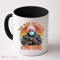 Funny Bernie Sanders Meme The Man The Myth The Mittens Coffee Mug thumb 0