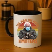 Funny Bernie Sanders Meme The Man The Myth The Mittens Coffee Mug thumb 4