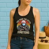 Funny Bernie Sanders Meme The Man The Myth The Mittens Women's Tank Top thumb 2