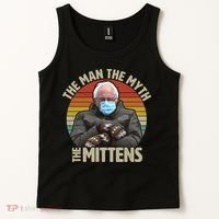 Funny Bernie Sanders Meme The Man The Myth The Mittens Tank Top thumb 2