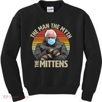 Funny Bernie Sanders Meme The Man The Myth The Mittens Kids Sweatshirt thumb 0