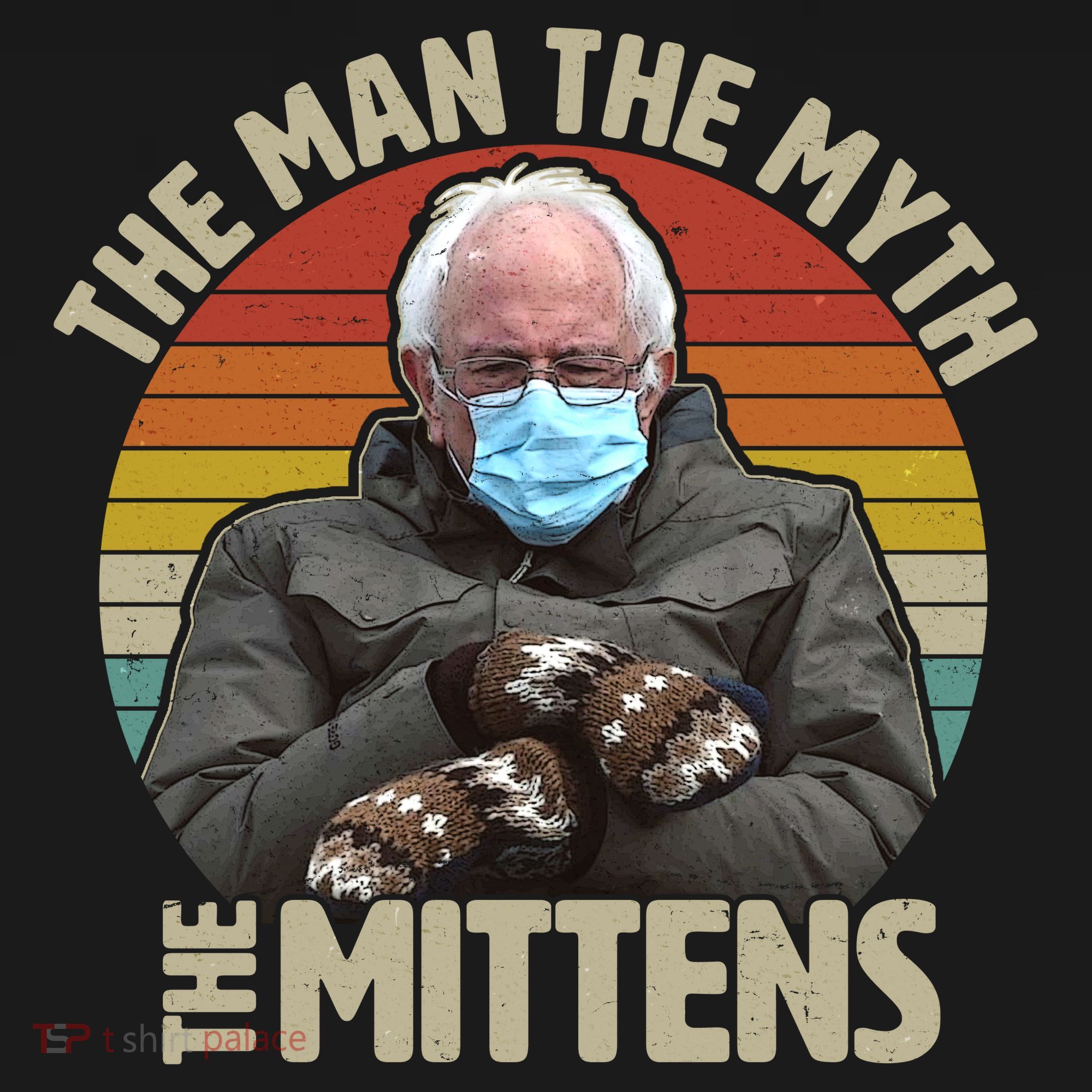 Funny Bernie Sanders Meme The Man The Myth The Mittens Kids T-Shirt