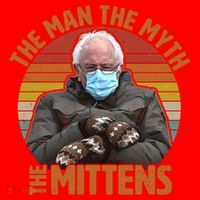 Funny Bernie Sanders Meme The Man The Myth The Mittens Santa Hat thumb 1