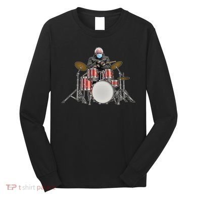 Funny Bernie Sanders Mittens Meme Drummer Long Sleeve Shirt