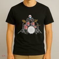 Funny Bernie Sanders Mittens Meme Drummer T-Shirt thumb 3