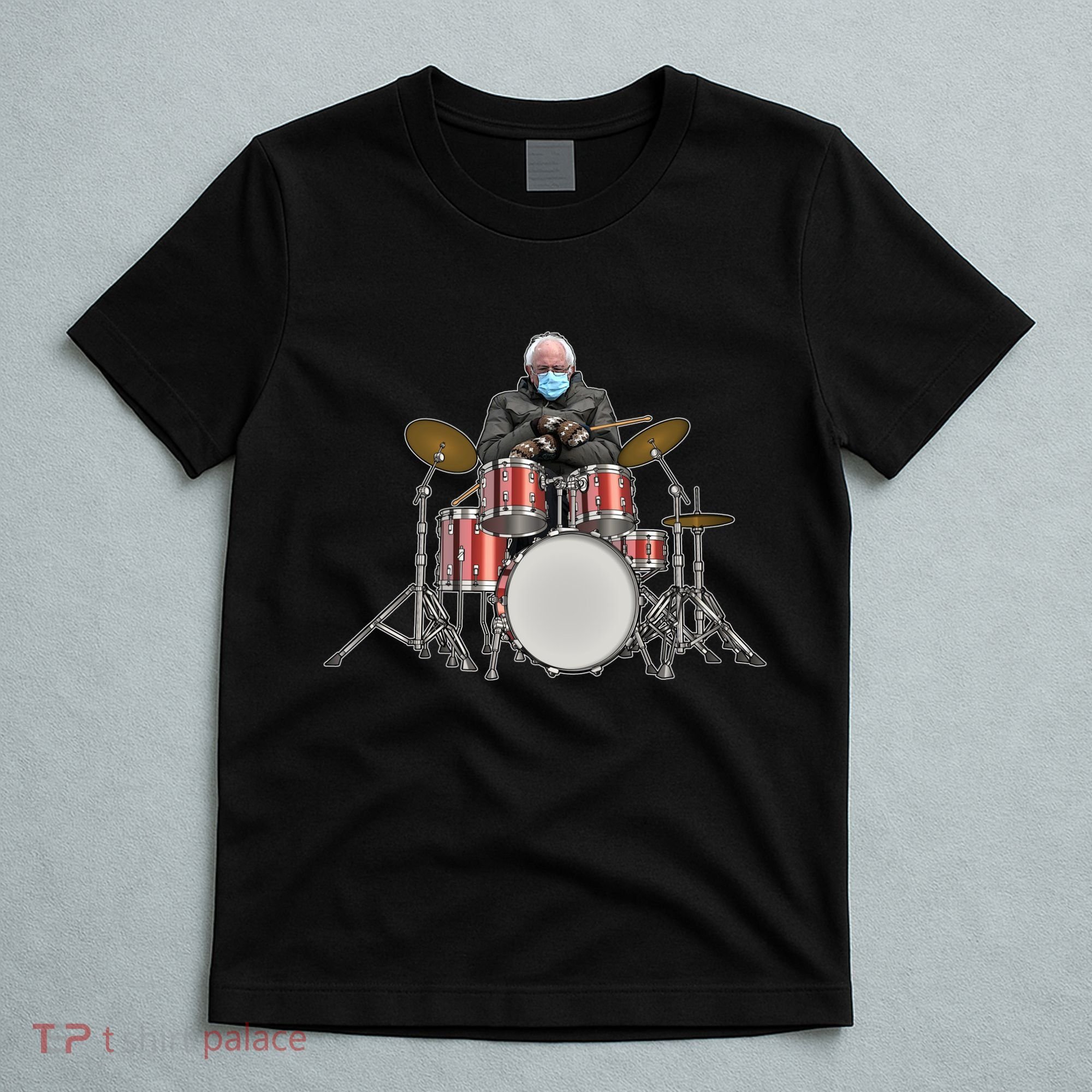 Funny Bernie Sanders Mittens Meme Drummer T-Shirt