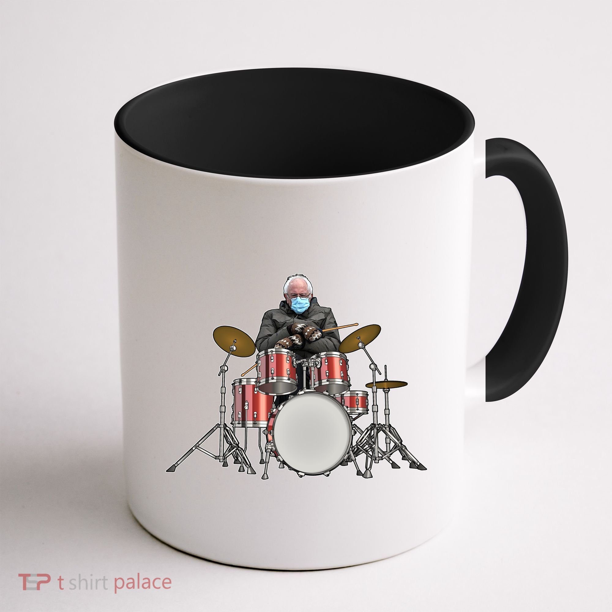 Funny Bernie Sanders Mittens Meme Drummer Coffee Mug