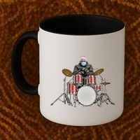 Funny Bernie Sanders Mittens Meme Drummer Coffee Mug thumb 2