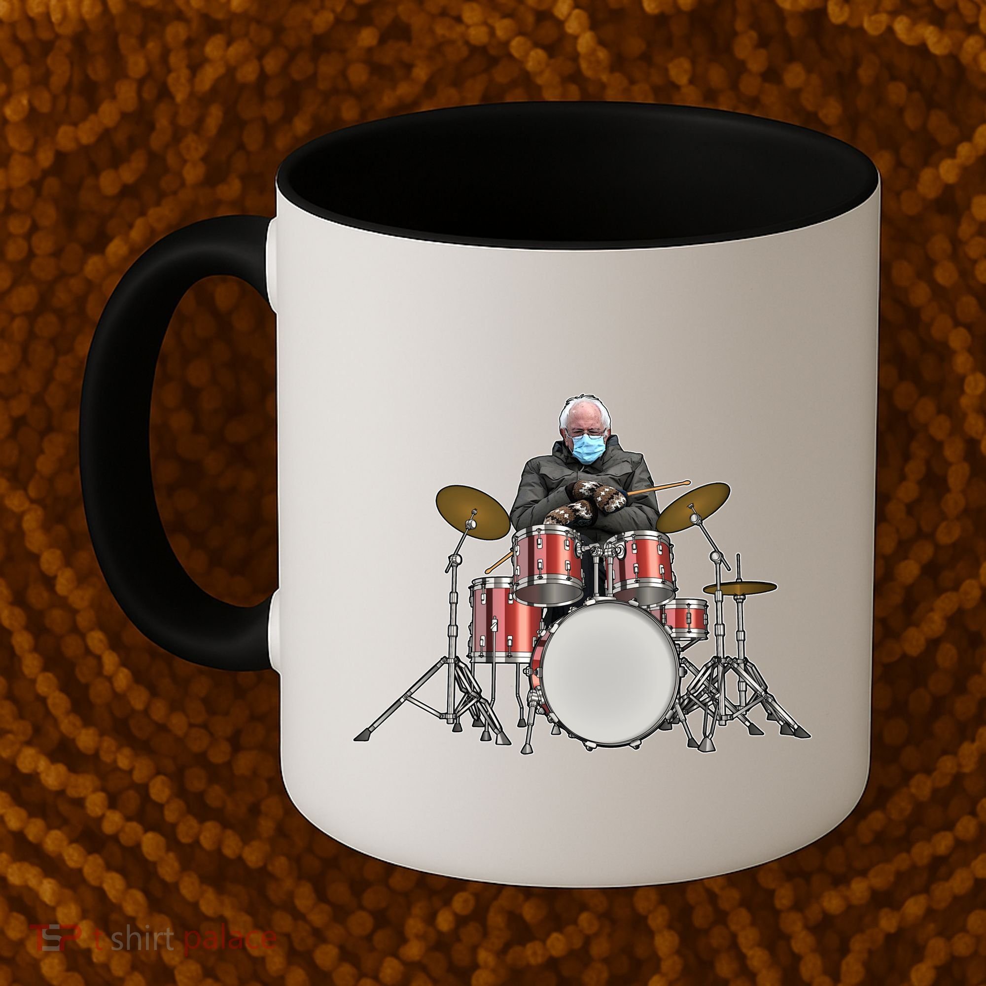 Funny Bernie Sanders Mittens Meme Drummer Coffee Mug