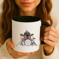 Funny Bernie Sanders Mittens Meme Drummer Coffee Mug thumb 3