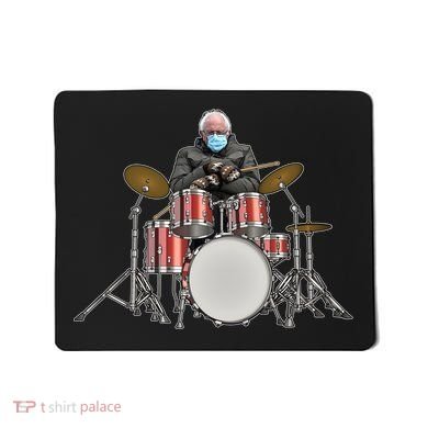 Funny Bernie Sanders Mittens Meme Drummer Mousepad