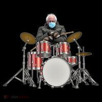 Funny Bernie Sanders Mittens Meme Drummer Ornament thumb 1