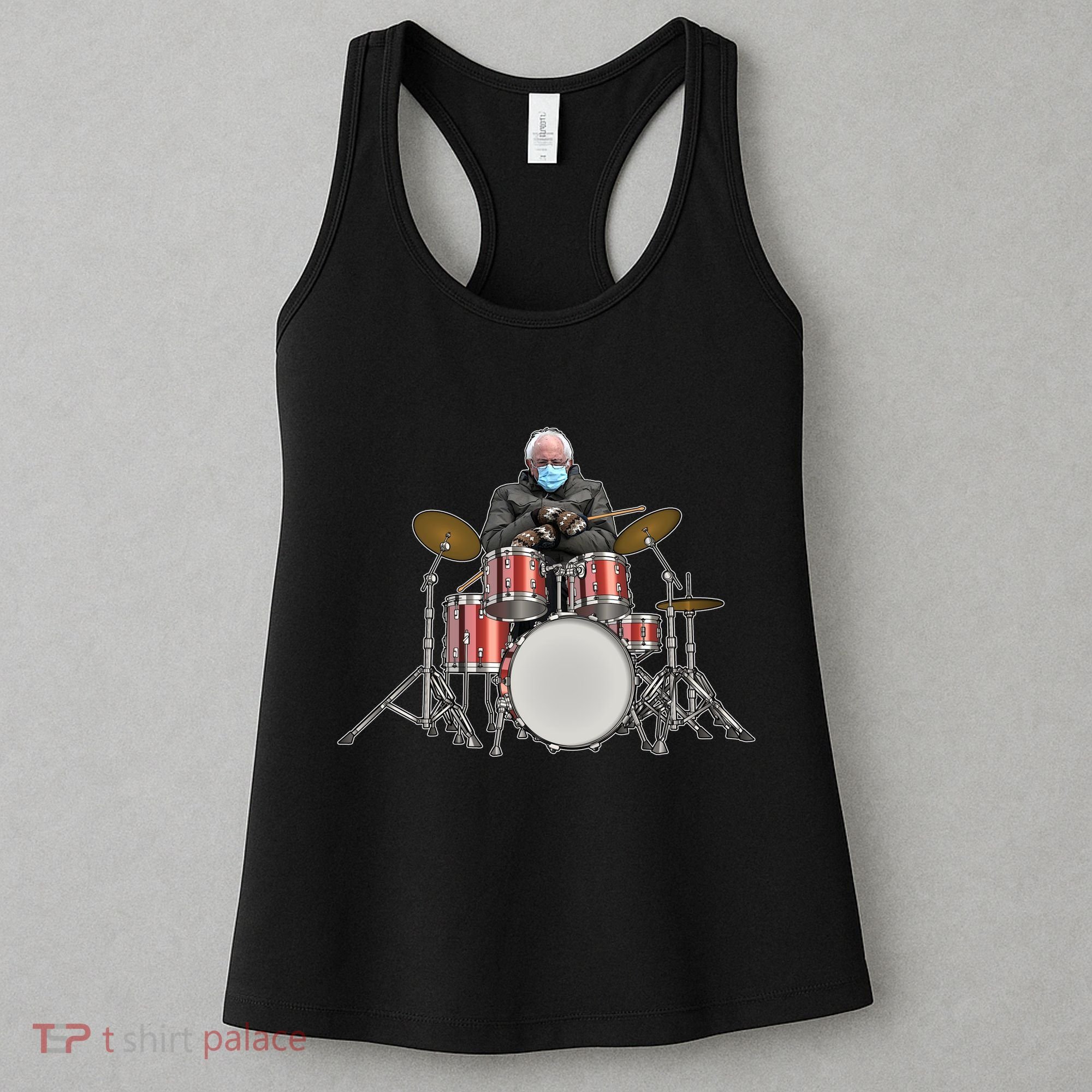 Funny Bernie Sanders Mittens Meme Drummer Women's Tank Top