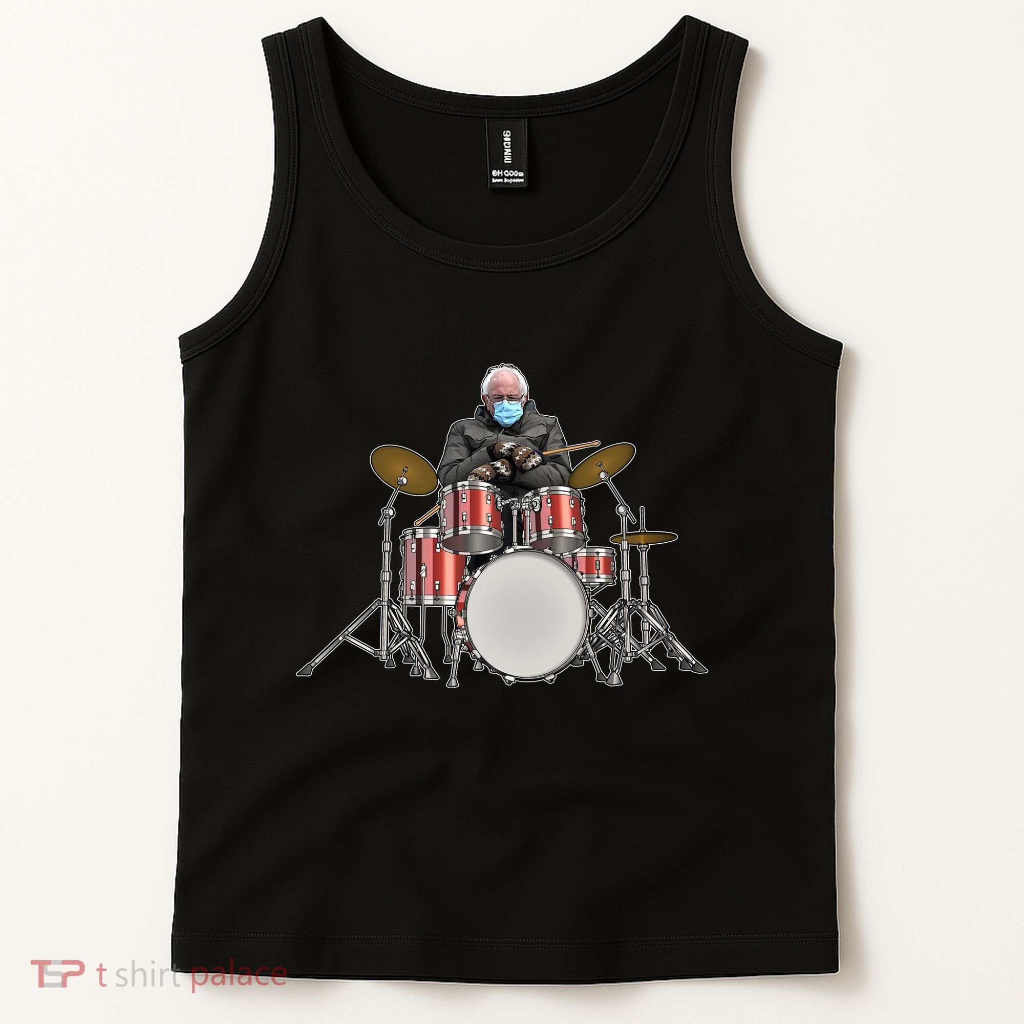 Funny Bernie Sanders Mittens Meme Drummer Tank Top