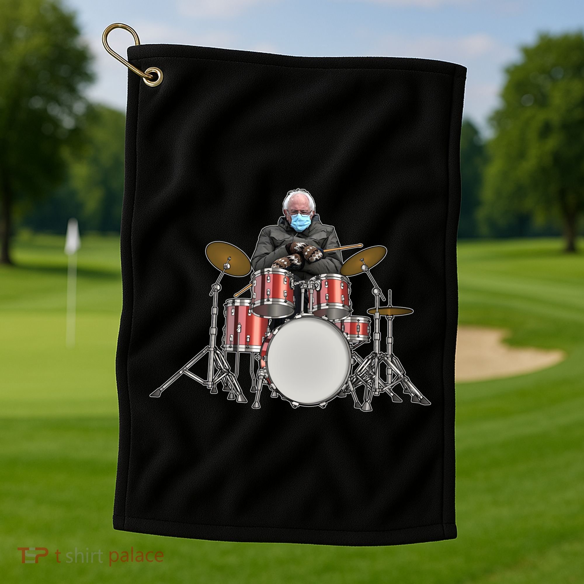 Funny Bernie Sanders Mittens Meme Drummer Golf Towel