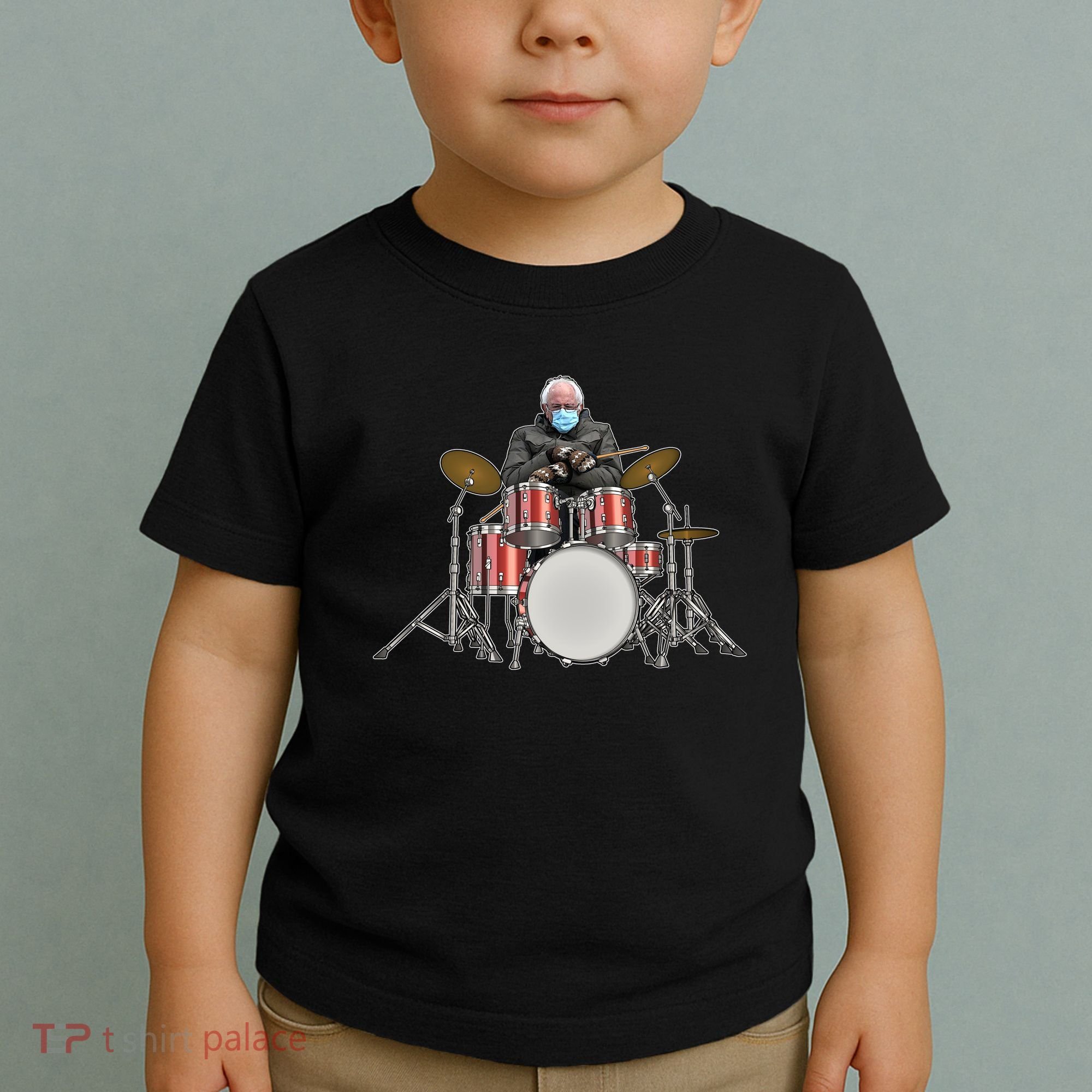 Funny Bernie Sanders Mittens Meme Drummer Toddler T-Shirt