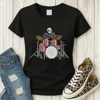 Funny Bernie Sanders Mittens Meme Drummer Women's T-Shirt thumb 3