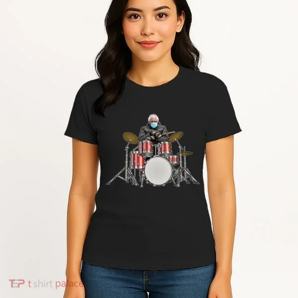 Funny Bernie Sanders Mittens Meme Drummer Women's T-Shirt