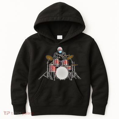 Funny Bernie Sanders Mittens Meme Drummer Kids Hoodie