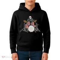 Funny Bernie Sanders Mittens Meme Drummer Kids Hoodie thumb 4