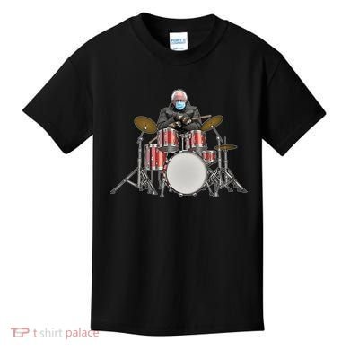 Funny Bernie Sanders Mittens Meme Drummer Kids T-Shirt