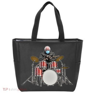 Funny Bernie Sanders Mittens Meme Drummer Tote Bag
