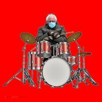 Funny Bernie Sanders Mittens Meme Drummer Santa Hat thumb 1