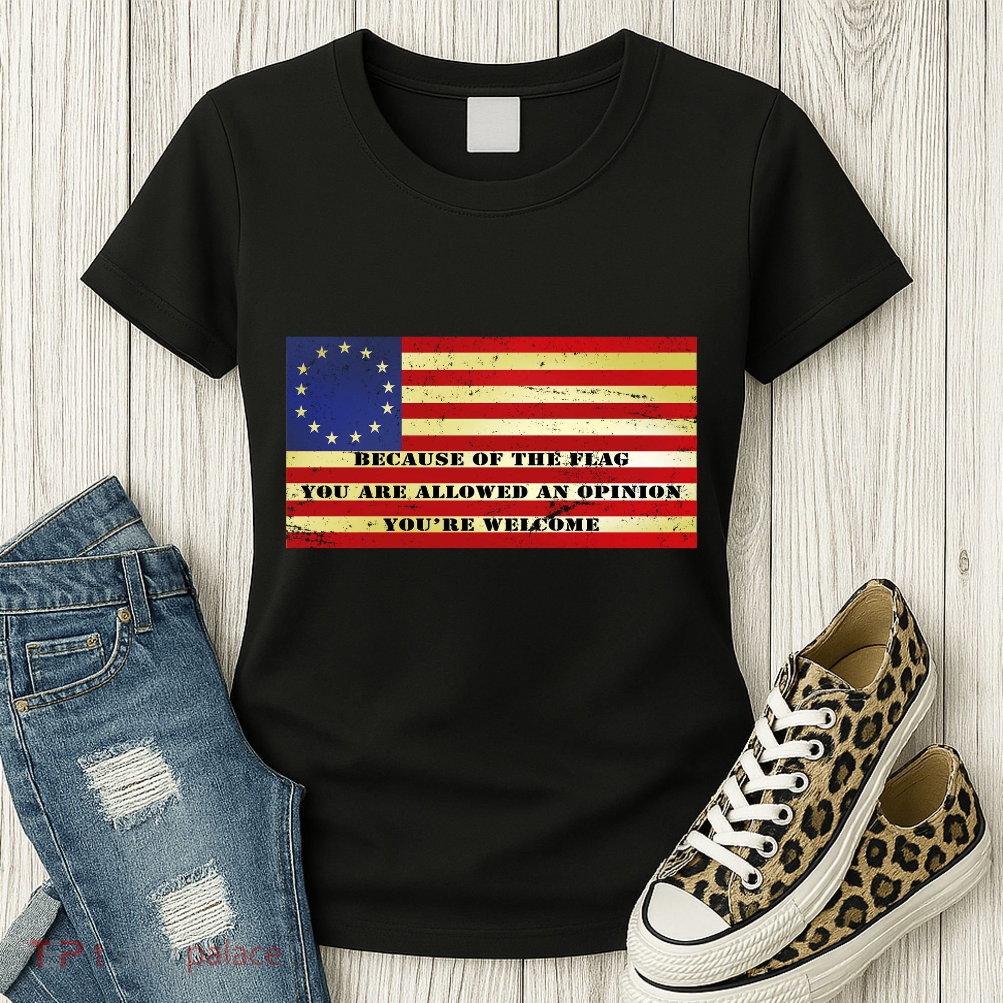 Funny Betsy Ross Original 13 Colony Flag Women's T-Shirt