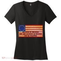 Funny Betsy Ross Original 13 Colony Flag Women's V-Neck T-Shirt thumb 0