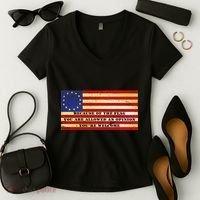 Funny Betsy Ross Original 13 Colony Flag Women's V-Neck T-Shirt thumb 2