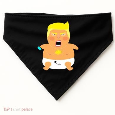 Funny Big Baby Trump USA-Made Doggie Bandana