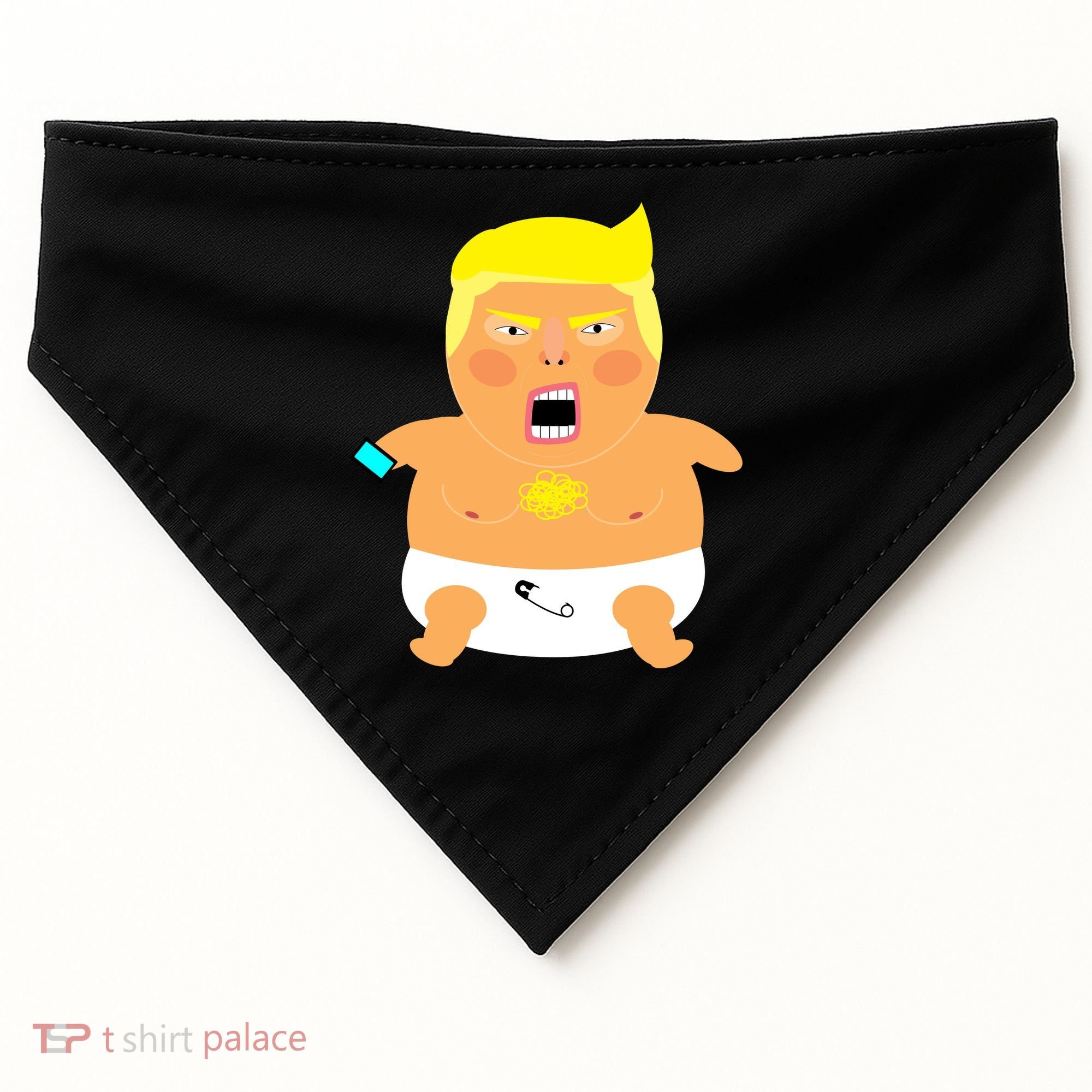 Funny Big Baby Trump USA-Made Doggie Bandana