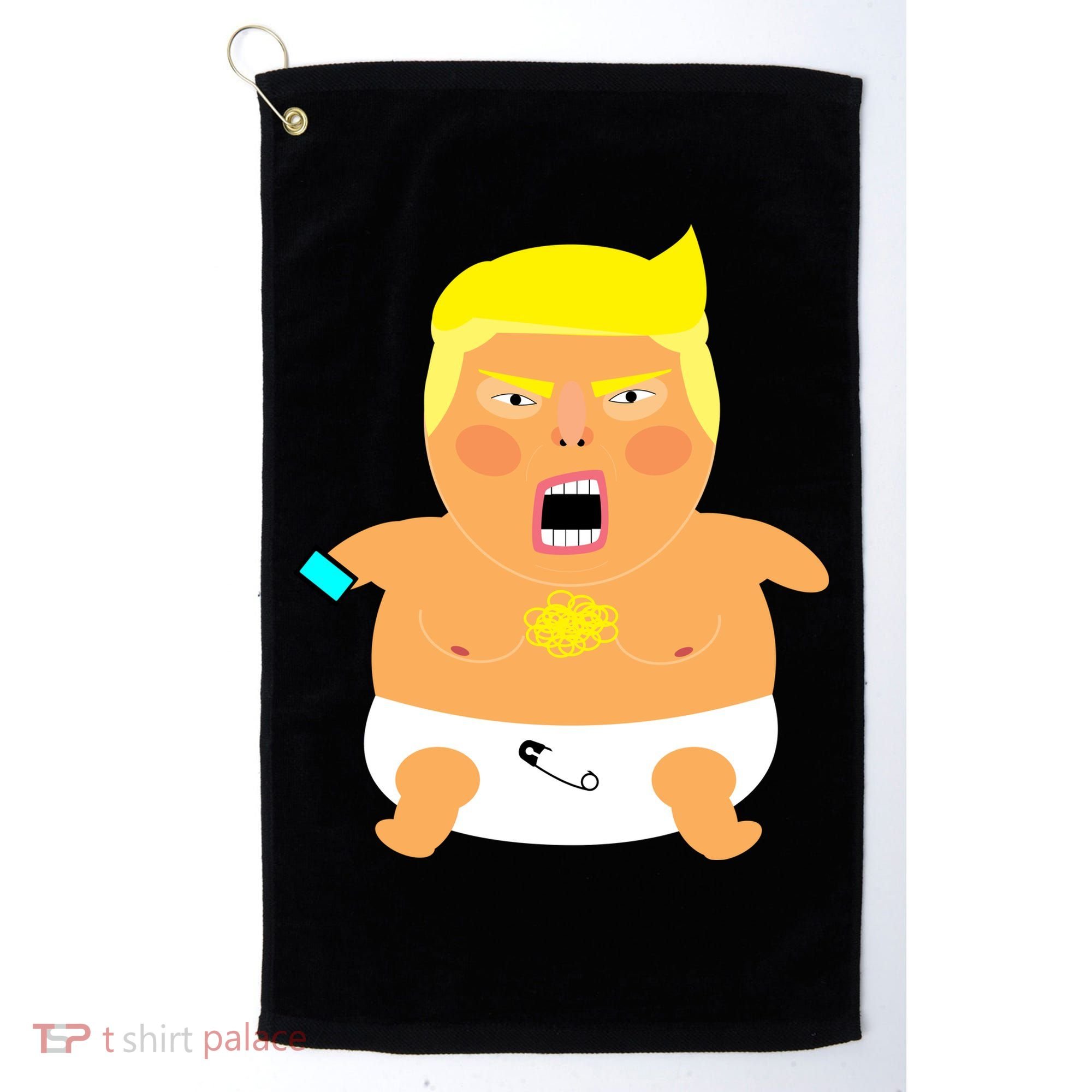 Funny Big Baby Trump Golf Towel