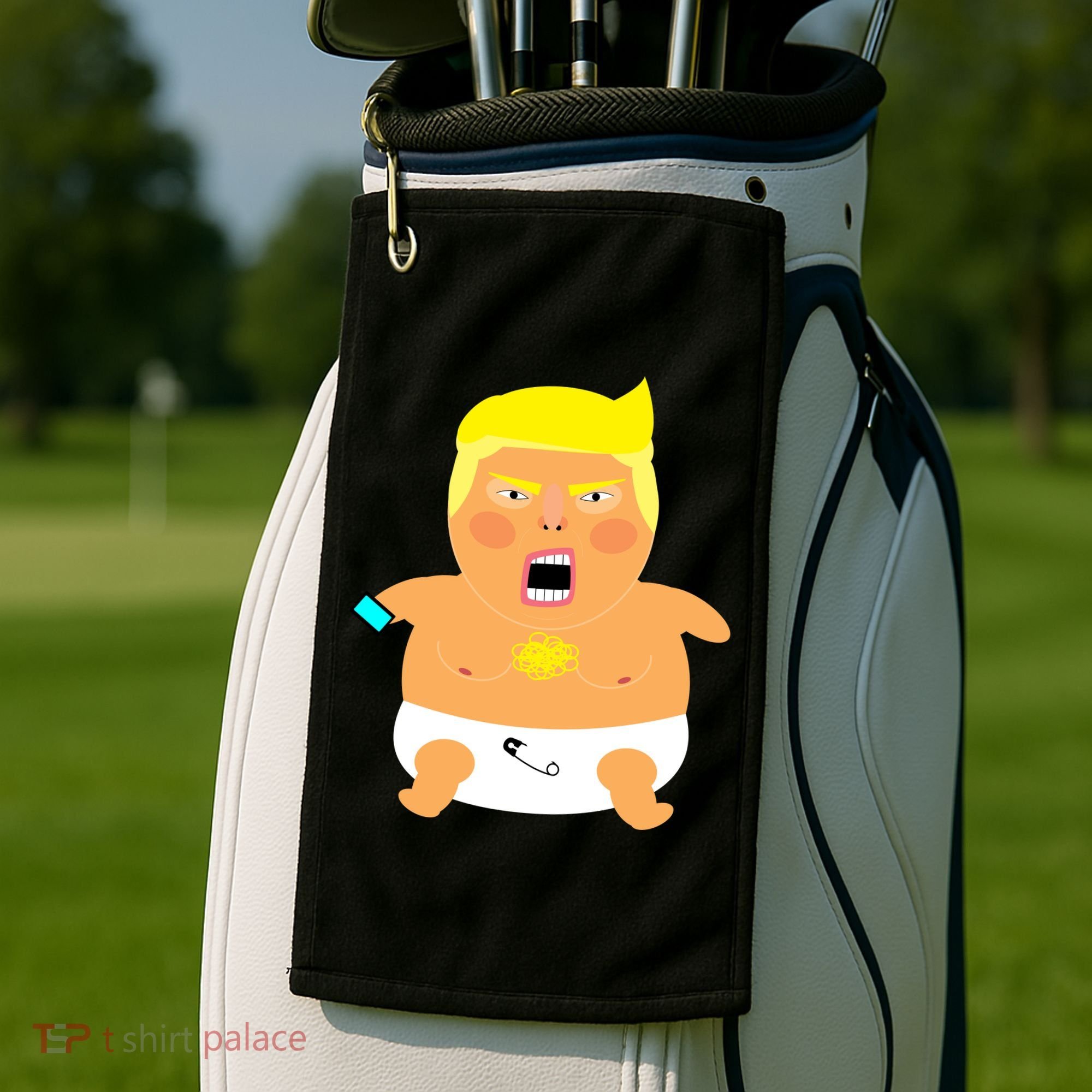 Funny Big Baby Trump Golf Towel